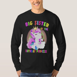 Camiseta Gran Hermana Del Chica De La Princesa De Cumpleaño