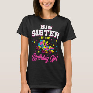 Camiseta Gran Hermana del cumpleaños Chica Roller Skates Bd