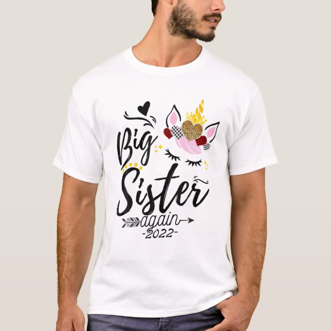 Camiseta Gran Hermana Del Leopardo De Unicornio 2022 Pronto (Anverso)