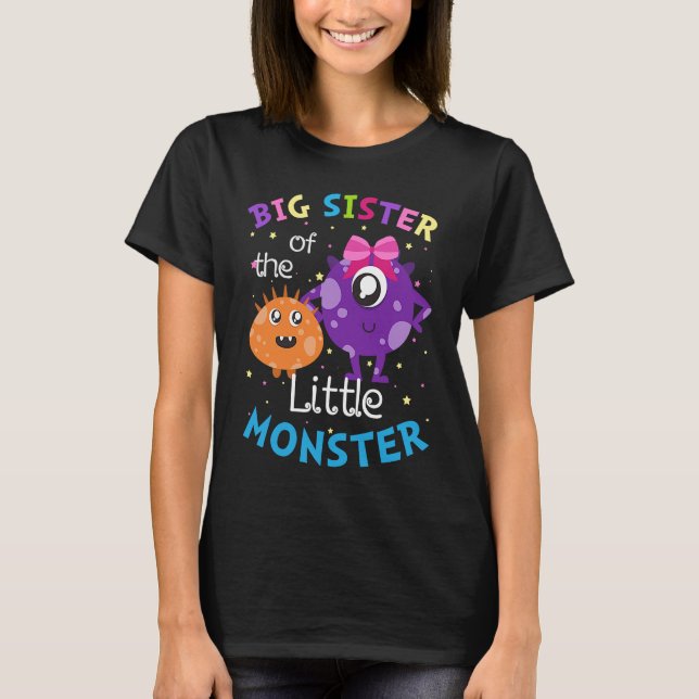 Camiseta Gran Hermana Del Monstruo Del Cumpleaños Del Peque (Anverso)
