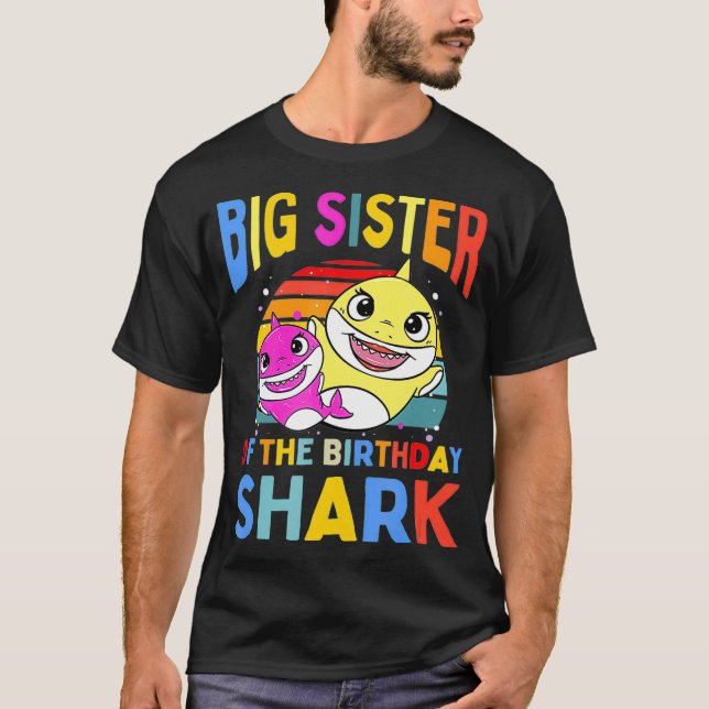 Camiseta Gran Hermana Del Nacimiento Del Tiburón Sis Coinci (Anverso)