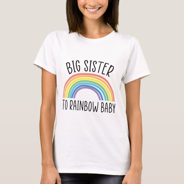 Camiseta Gran Hermana Del Rainbow Baby Big Sister Embarazo  (Anverso)