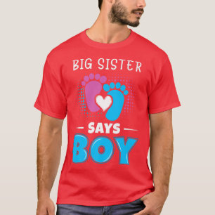 Camiseta Gran Hermana Dice Que Niño Bebé Género Revelar Equ