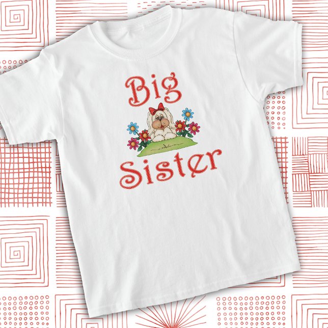 Camiseta Gran Hermana Fluffy White Puppy Dog Whimsical (Subido por el creador)