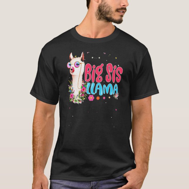 Camiseta Gran hermana llama Día de la Madre Cumpleaños de l (Anverso)