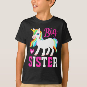 Camiseta Gran Hermana Magia Unicornio con Arcoiris Mano y C