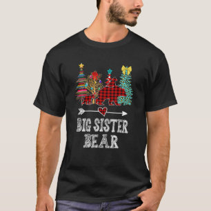 Camiseta Gran Hermana Navidad de Oso Pajama Red Plaid Buffa