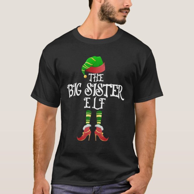 Camiseta Gran Hermana Navidades graciosos con familia Pajam (Anverso)