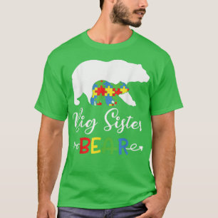 Camiseta Gran Hermana Rompecabezas de oso rompe con autismo