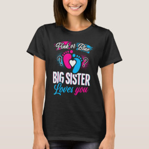 Camiseta Gran Hermana Rosa O Azul ama a su bebé Género Rev