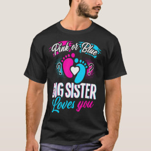 Camiseta Gran Hermana Rosa O Azul ama a su bebé Género Rev