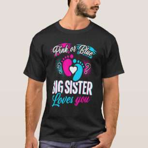 Camiseta Gran Hermana Rosa O Azul ama a su bebé Género Rev