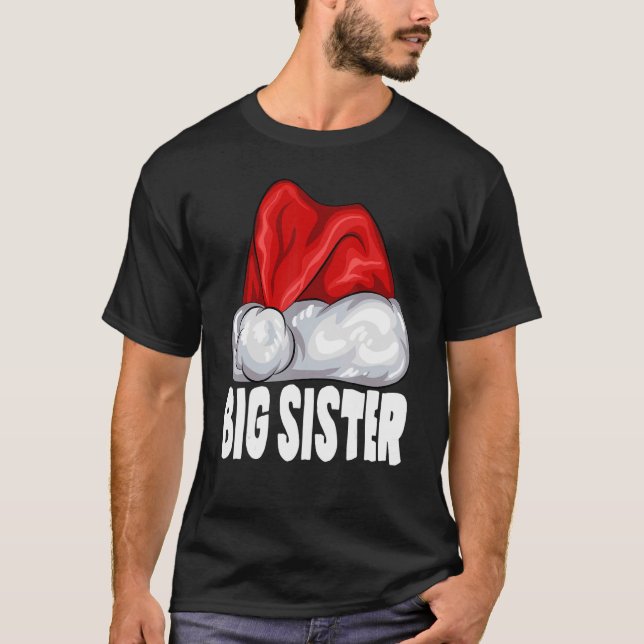Camiseta Gran Hermana Santa Hat Navidades Pajama Matching F (Anverso)