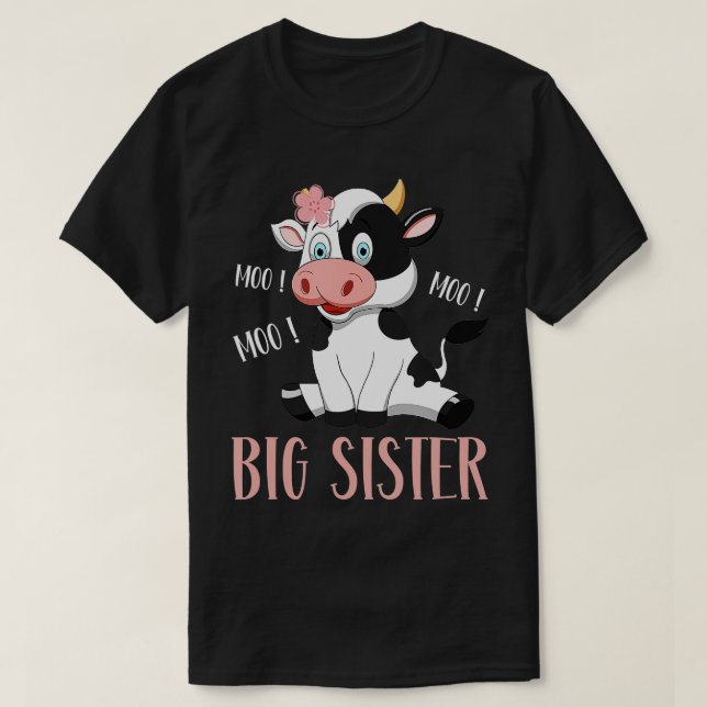 Camiseta Gran Hermana Vaca Cute Agricultora Vaca Cumpleaños (Diseño del anverso)
