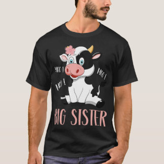 Camiseta Gran Hermana Vaca Cute Agricultora Vaca Cumpleaños