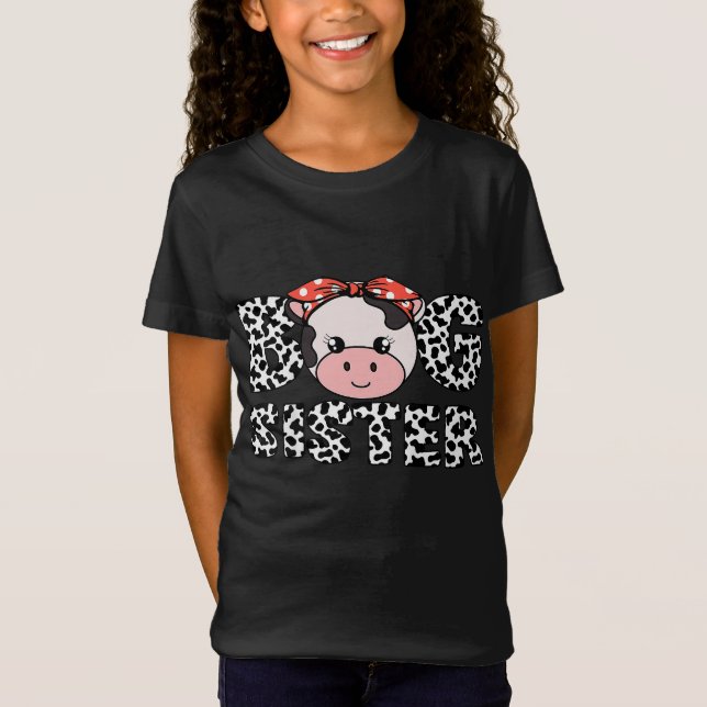 Camiseta Gran Hermana Vaca Granjero Partido Familiar Fundid (Anverso)
