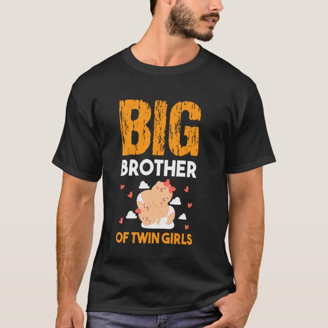 Camiseta Gran Hermano De Chicas Gemelas Hermanos Bebés Fami (Anverso)