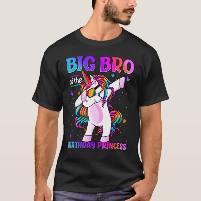 Camiseta Gran Hermano De La Princesa De Cumpleaños Dabbing  (Anverso)