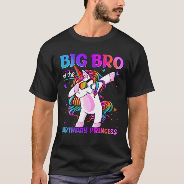 Camiseta Gran Hermano De La Princesa De Cumpleaños Dabbing  (Anverso)