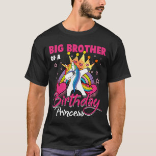 Camiseta Gran Hermano De La Princesa De Cumpleaños Unicorn