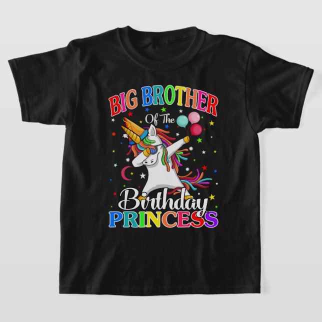 Camiseta Gran Hermano De La Princesa De Cumpleaños Unicorn (Distribución)
