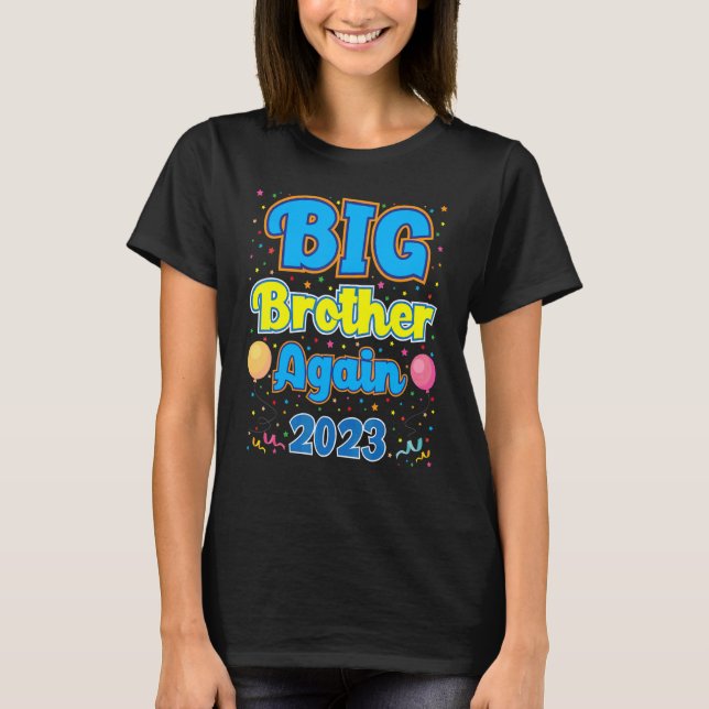 Camiseta Gran Hermano De Nuevo Invitación De Bebé 2023 Para (Anverso)