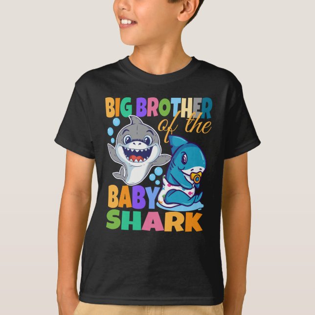 Camiseta Gran Hermano Del Bebé Tiburón (Anverso)
