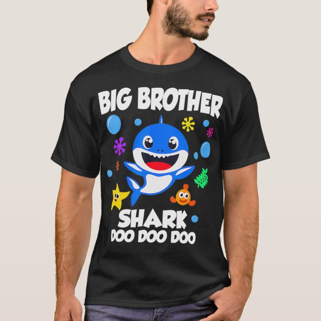 Camiseta Gran Hermano Del Bebé Tiburón Cumpleaños Gran Herm (Anverso)