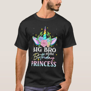 Camiseta Gran Hermano Del Chica De Cumpleaños Unicorn Rainb
