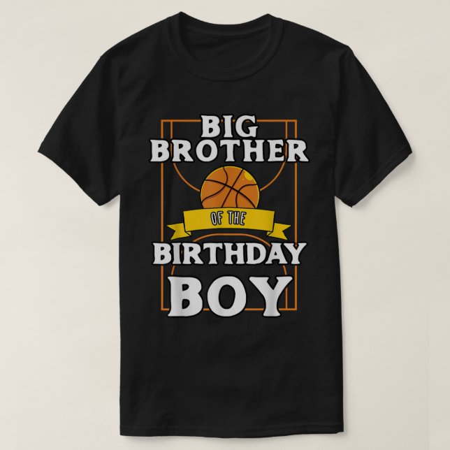 Camiseta Gran Hermano Del Cumpleaños Baller Baloncesto (Diseño del anverso)