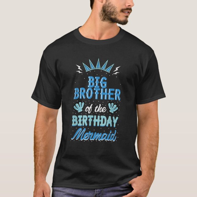 Camiseta Gran Hermano del Fiesta de la sirena de cumpleaños (Anverso)