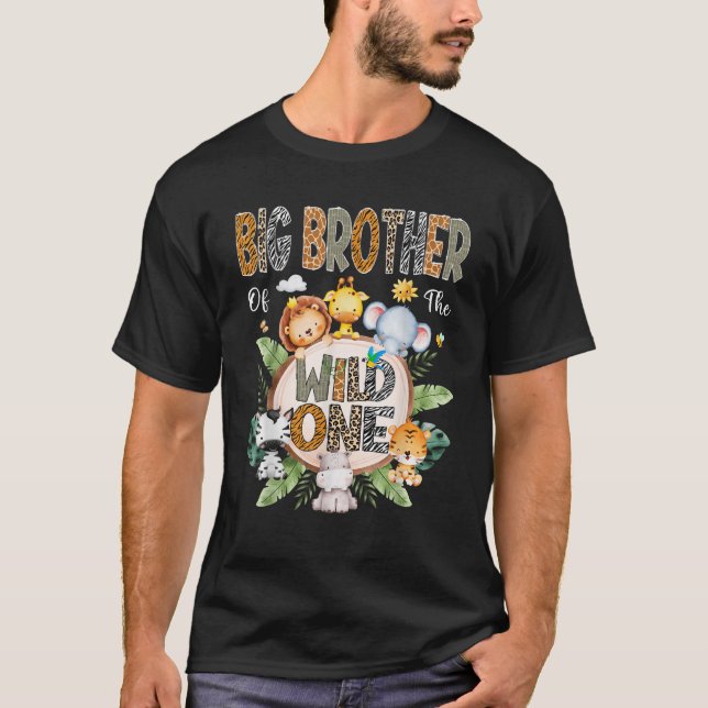 Camiseta Gran Hermano Del Salvaje Safari De Primer Cumpleañ (Anverso)