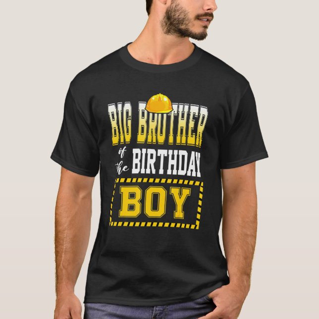 Camiseta Gran Hermano Del Trabajo De Construcción Del Niño  (Anverso)
