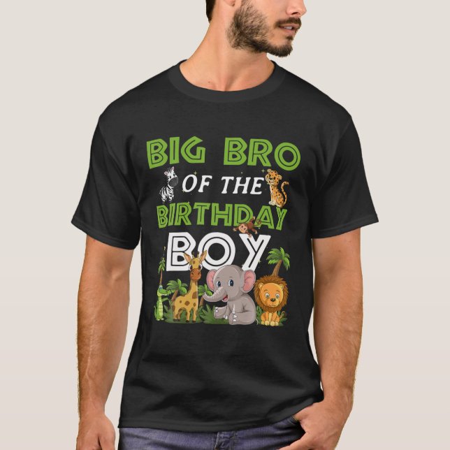 Camiseta Gran Hermano Del Zoológico De Birthday Boy Animal  (Anverso)