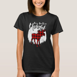 Camiseta Gran Hermano Moose Red Plaid Buffalo Matching Fami
