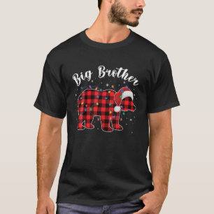 Camiseta Gran Hermano Oso Búfalo Familia Red Plaid Christma
