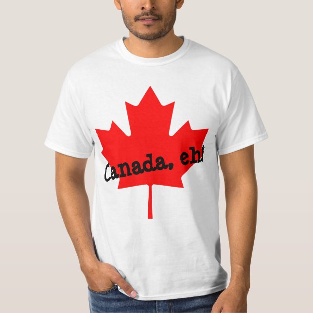 Camiseta Gran hoja de arce roja brillante Canadá eh! (Anverso)