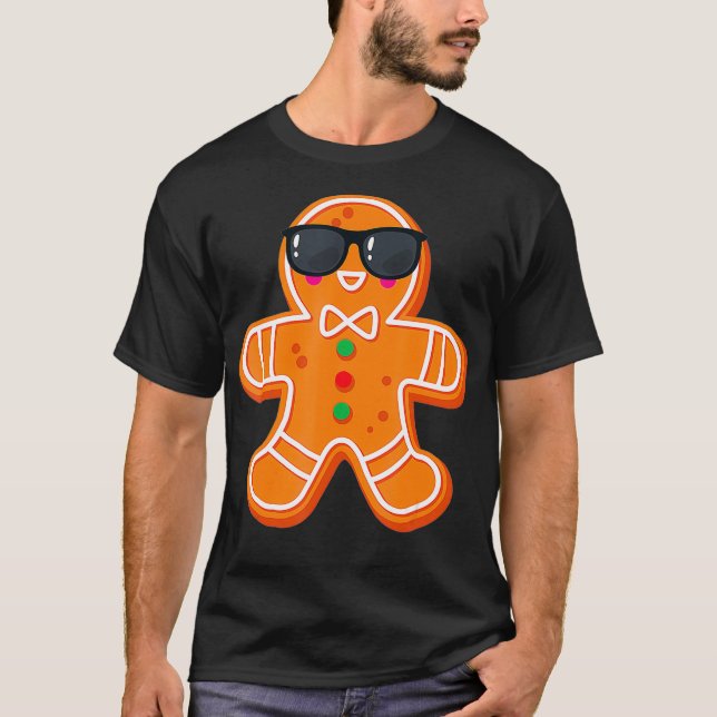 Camiseta Gran hombre de pan de jengibre con Navidades de ga (Anverso)