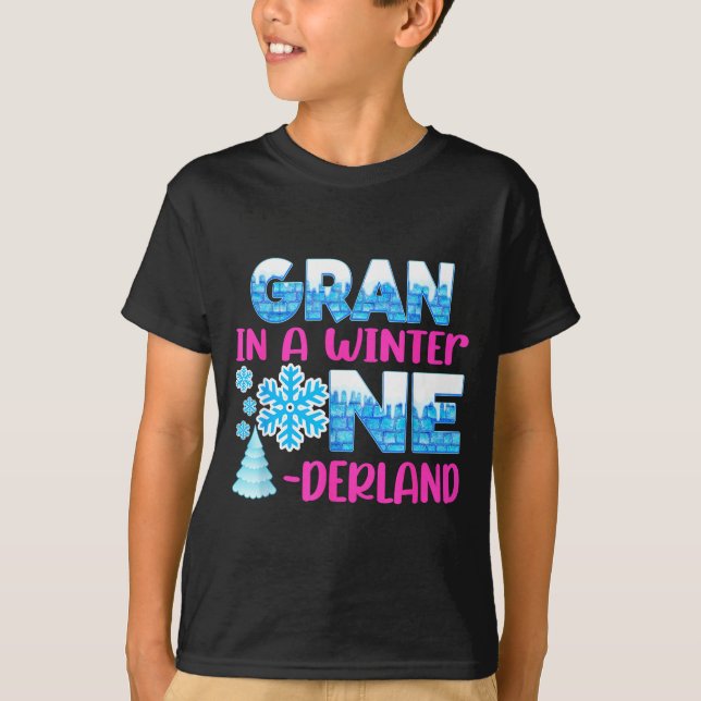 Camiseta Gran In A Winter Onederland Bday Girl Sweet Snowfl (Anverso)