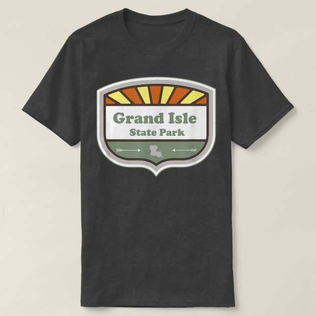 Camiseta Gran Isle State Park Louisiana La Sunburst Badge  (Diseño del anverso)