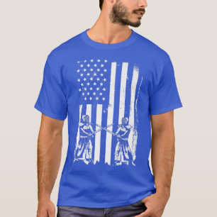 Camiseta Gran Kendo Warriors USA Flag Design Samurai Fiesta