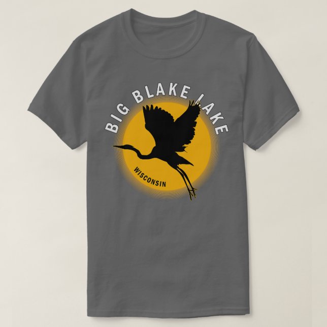 Camiseta Gran lago Blake en Wisconsin Heron Sunrise (Diseño del anverso)