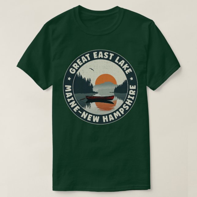 Camiseta Gran Lago Oriental Maine New Hampshire (Diseño del anverso)