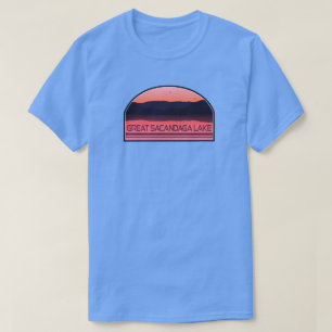 Camiseta Gran Lago Sacandaga New York Red Sunrise