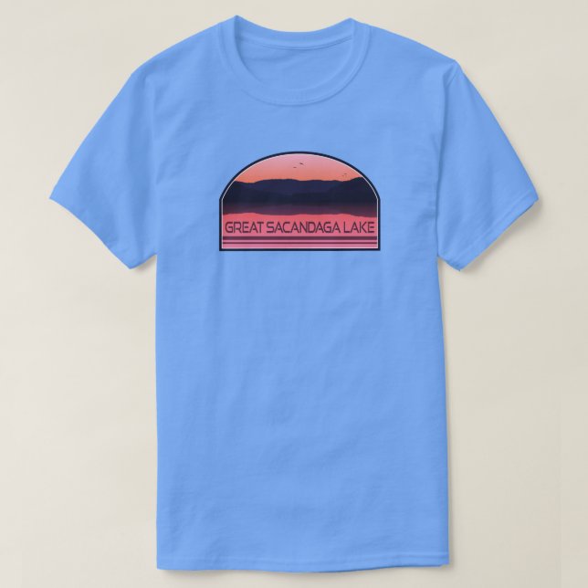 Camiseta Gran Lago Sacandaga New York Red Sunrise (Diseño del anverso)