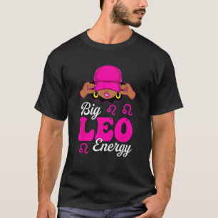 Camiseta Gran Leo Energy Sassy Black Woman Zodiac Rótulo
