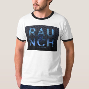 Camiseta Gran letra azul delgadoJoe de raunch metálico