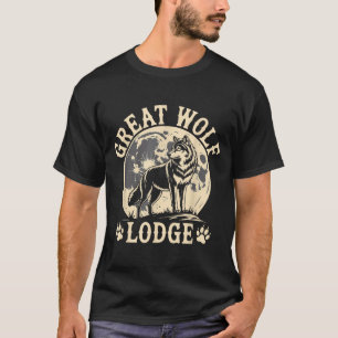 Camiseta Gran Lodge Lobo Aullador Luna Llena Escena Natural