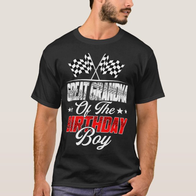 Camiseta Gran Mamá del Cumpleaños del Niño Corredor de Auto (Anverso)