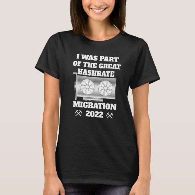 Camiseta Gran migración de hashrate 2022 ETH Ethereum Cool  (Anverso)